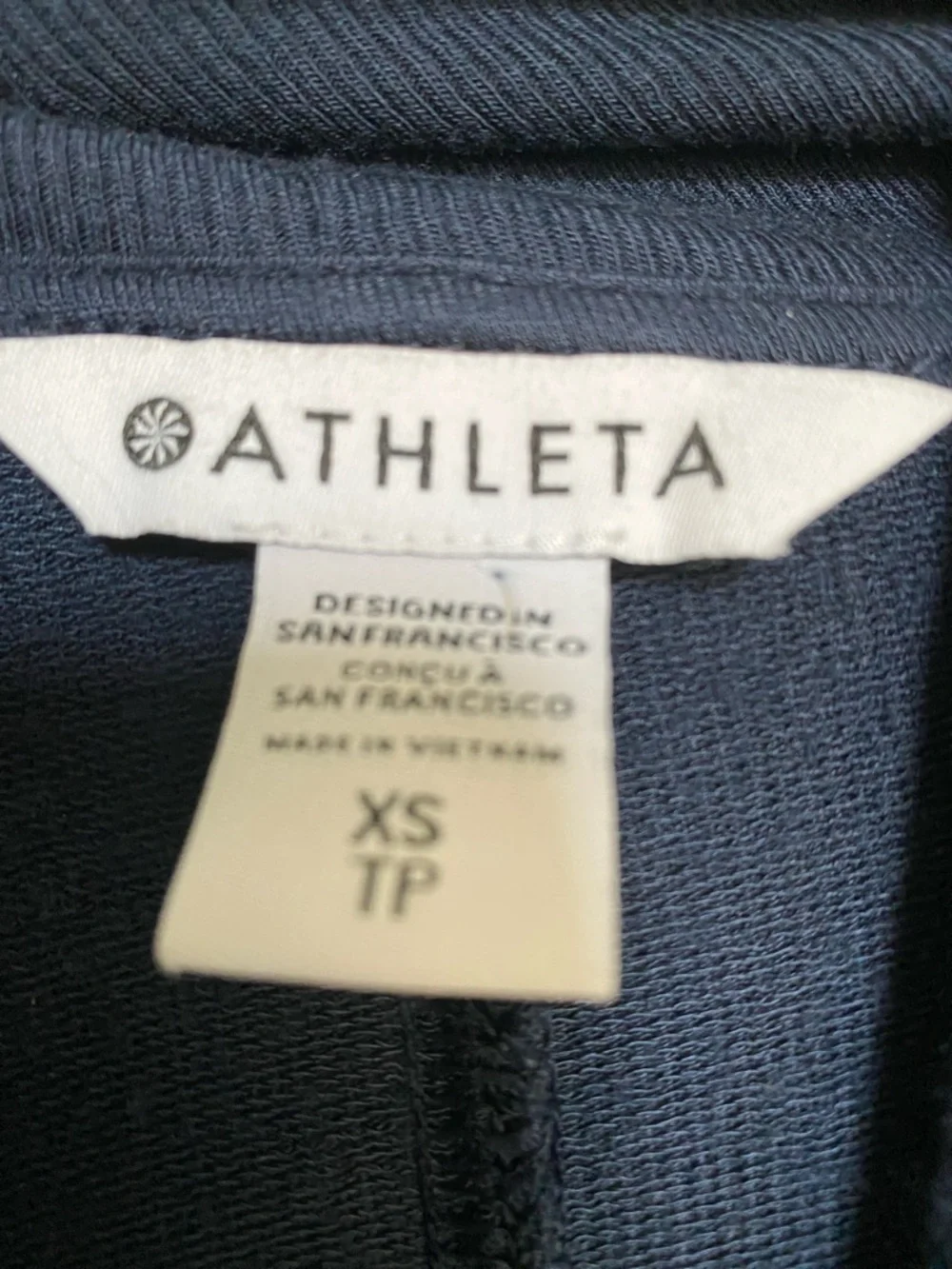 Athleta Pranayama Open Front Wrap Cardigan soft Yoga  style Navy size XS